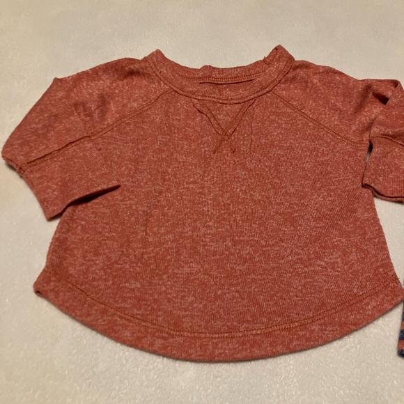 Cat & Jack Baby Outfit in Soft Orange & Blue Stripes - Picture 2 of 5